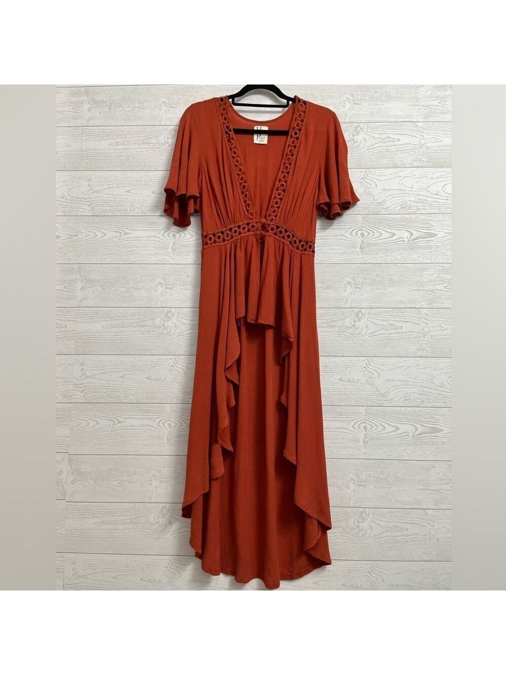Haute Project L.A. Women’s Coral Maxi Rayon Button Dress Top. Size S
